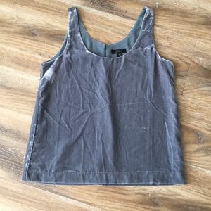 J Crew Ultraluxe Gray Velvet Tank Top
